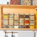 12 Pieces Mini Square Glass Spice Jars with Bamboo Lids, 150ml Square Glass Storage Jars with bamboo lid , Glass Container for Spice, Salt, Sugar, Seeds, Nuts Etc. 