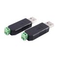 2x PC USB to RS485 RS-485 interface converter Serial adapter compatible + PLC ， Black converter adapter. 