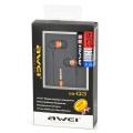 Awei ESQ3 1.2m Cable Design Noise Isolation In - ear Earphone for Smartphone Tablet PC - Black. 