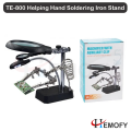 TE-800 Helping Hand Soldering Stand with 5X–8X Magnifier & 5-LED Repairing Workbench Light Tool  Hemofy. 