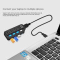 Usb Hub 4 Port HUB 5Gbps High Speed Data Power Splitter Adapter With Switch And Led Indicator Hub For PC. 