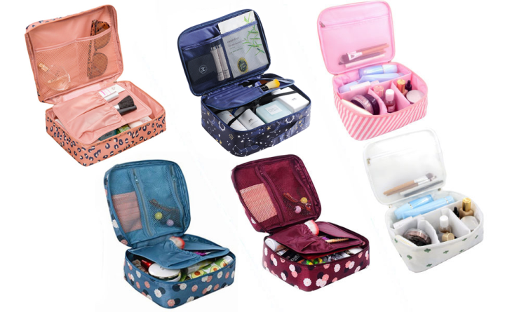 Printed%20Multifunction%20Portable%20Travel%20Toiletry%20Bag%20Cosmetic%20Makeup%20Pouch%20for%20Ladies%20And%20Girls%20(Pink%20Dot%20,%20Fllower%20and%20Random%20Label%20Color)%20-%20Image%206