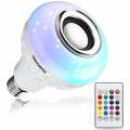 Wireless Bluetooth LED Bulb and Speaker, RGB Colour and Music Play Lamp with Remote. 