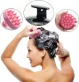 Shampoo Massager Brush Scalp Hair Scrubber with Soft Silicone Bristels For All Type Of Hairs Straight Curly Wet Dry For Men Women Children (Black). 