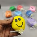 Four Pieces Soft Smile Clay Stress Ball - Moody Flour Slime Pack (Four Pieces). 