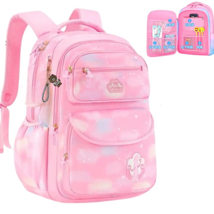 Bagzillas:Girls%20School%20Backpack%203rd%20to%206th%20Grade%20Big%20Capacity%20Collage%20LightWeight%20Backpack%20With%20Out%20keychain%20School%20bag%20For%20Girls%20School%20bag%20For%20Girls%20-%20Image%202
