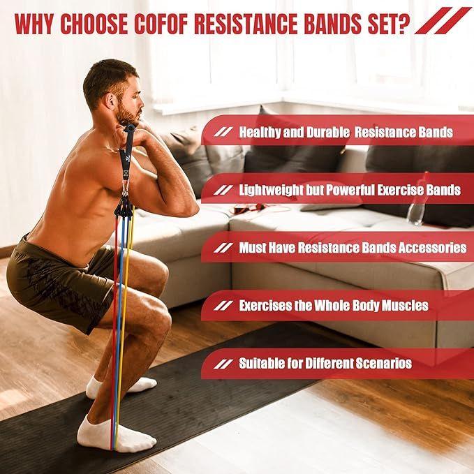 11Pcs/Set Latex Resistance Bands Pull Rope Sport Set Expander Yoga Exercise Fitness Rubber Tubes Band Stretch Training,11 PCS Resistance Band Set Yoga Pilates Abs Exercise Fitness Tube Workout Bands