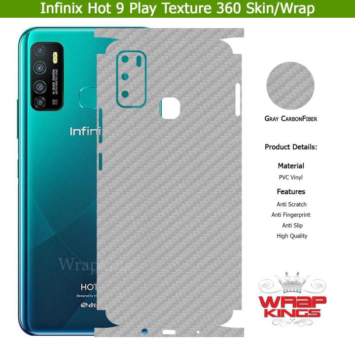 Infinix Hot 9 Play Skin/Wrap 360 Protection Sheet/ Carbon fiber/ Matte/ Transparent/ Lamination Back And Sides Included Camera Skin