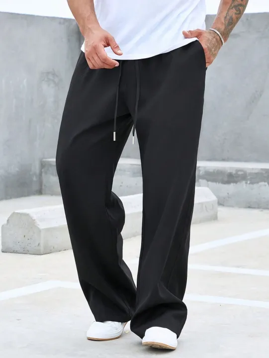 RICHMANMen’s Loose Fit Wide Legi Trouser – Available in Black | Casual ...