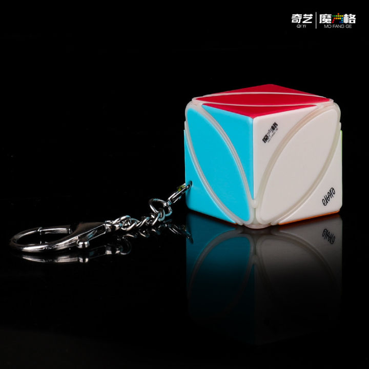 【shengxiong6525】Qiyi Ivy pyraminx Cube Keychain Stickerless/Jelly stickerless  Cubo Magico X'mas gift // Black 2x2