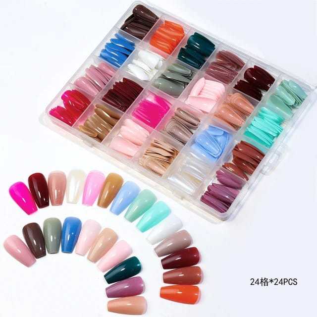 576/288%20Pcs%20Nails%20Box%20Artificial%20Nails%20Pack%20Artificial%20Nails%20,%20Beautiful%20Fancy%20Nails%20Fake%20Nails%20-%20Image%206