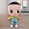 Big head son and small head father plush doll apron mother doll family of three rag doll children's toys. 
