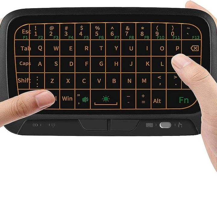 H18 Mini Full Touch Screen 2.4GHz Air Mouse Touchpad Backlight Wireless Keyboard