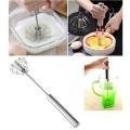 Semi-Automatic Manual Self Turning Stainless Steel Whisk Hand Mixer Blender. 