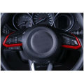 Red ABS Interior Steering Wheel Cover Trim for Mazda CX-3 CX3 2016-2018 FashionInterior Accessories Interior Mouldings 1 pair (1 pair). 
