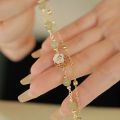 Chinese Style Fashion Unique Design Elegant Exquisite Double-layer Flower Beaded Bracelet For Women Jewelry Party Premium Gift. 
