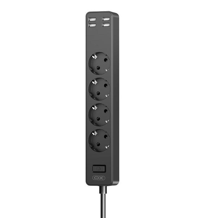 XO WL10 (EU)  2500W Extension Power Strip Board With 4USB  and 4 Power Sockets EU Multifunction Socket 1.8 Meters (4AC+4USB)