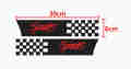 Pair of Scratch Protection Sticker (2PCS) Black - Grid flag small scratch sticker snare sticker door personality body sticker car scratch paste car rear bumper sticker  Car decoration. 