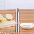 Premium Stainless Steel Salt Grinder and Pepper Mill Set for Pepper Sea Salt Himalayan Salt and Spices with Thumb Button for One Hand Operation. 