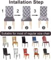 VIP LINK Printed Chair Cover Dining Elastic Chair Cover for Dining Room Spandex Stretch Elastic Office Chair Case Anti-dirty 1pc. 