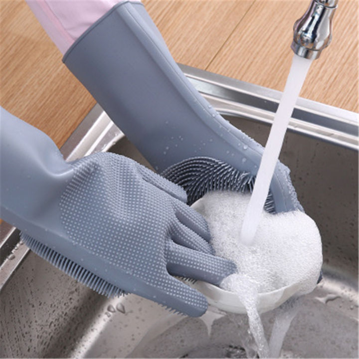 Homely Enterprises Kitchen Washing Gloves Silicone Cleaning Hand Gloves for Kitchen Washing Dishes or Clothes