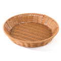 Imitation rattan food grade plastic tray bread tray fruit basket handmade storage basket binaural handle snack tray. 