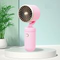 Small Portable Fan Efficient Desktop Lightweight Mini Fan Pink Rechargeable Fan for Outdoor Office Dormitory Household. 