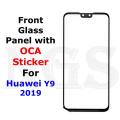 Huawei Y9 2019 OCA + Touch Glass Digitizer Replacement (Only Touch Glass Not Panel)_Black. 