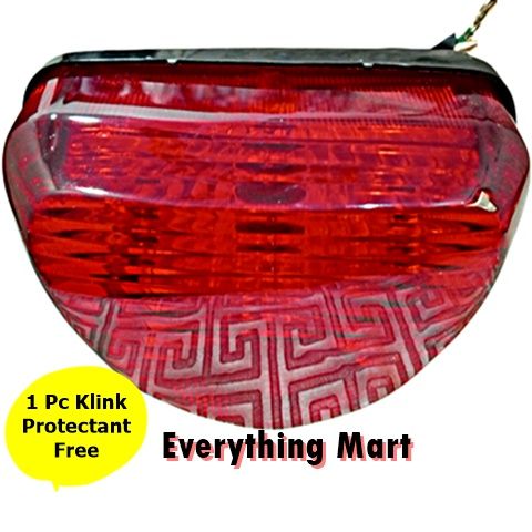 Complete Brake Light for all 70cc bike | Back Light for Motorcycles and Bikes | Brake Light for CD70, 70cc China, and Honda Bikes | Rear light for bike  | Durable and Stylish  - Good Quality Brake Light – Brake Light for Bike with 1 Free Klink Protectant