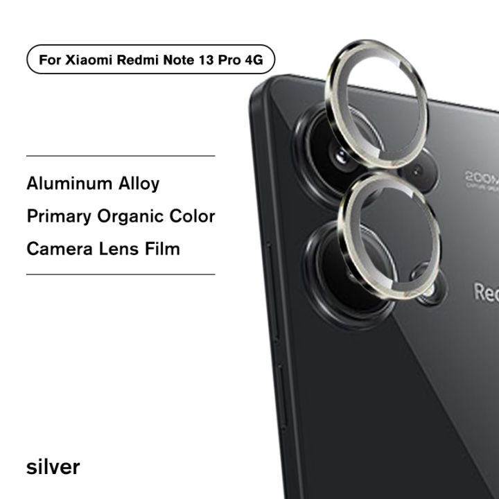 For Xiaomi Redmi Note 13 Pro 4G Global Edition/Poco M6 Pro 4G Aluminum Alloy Camera Film for Redmy Note 13Pro Metal Scratch Resistant Camera Glass