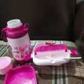 Barbee Girls Double Layer Kids School Lunch Box with Spoon And Water Bottle 750 ml. 