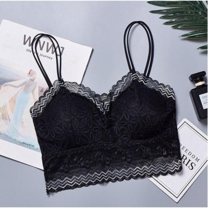 Long lace bralette best sale