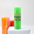 Green Tea Size 2x6 inch Pillar Wax Scented /Aroma Candle. 