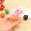 1 Pcs Pet Cat Toys Jumping Walking Hopping Cartoon Plush Chicken Toy Size Approx. 4 Inch - Pink. 