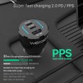 WOTOBE 95W 3-port USB C Car Charger,Super fast charging 2.0 PPS PD 65W/45W/30W/20W QC4+ for MacBook iphone 13 Por Max S21/20. 