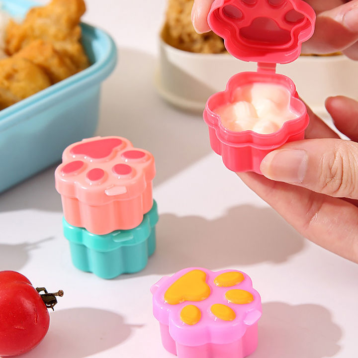 1Pcs Cartoon Cat Paw Sauce Bottle Mini Bento Box Sauce Box Tomato Sauce Honey Salad Sauce Container Bento Box Accessories Conbo