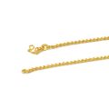 Genuine 24k Yellow Gold Necklace For Women Water Wave Chain Snake Bone/Round Bead/O Chain 45cm Necklace Pendant Fine Jewelry. 