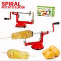 Manual red stainless steel Premium Quality twisted potato slicer spiral french fry cutter cooking tools machine vegetable. 