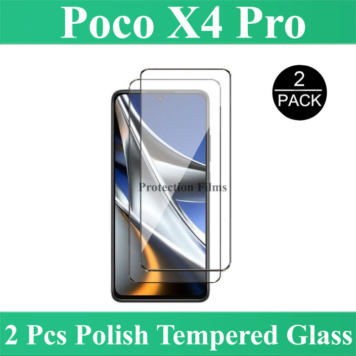 2 Pcs Xiaomi Poco X4 Pro Tempered Glass Screen Protector 2.5D Polish Glass Guard For poco x4 pro 5g - Transparent