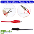 33-inch Banana Plug to Crocodile Clip Lead For Multimeter Probe Alligator Cilp to AV Banana Plug Test Lead DC Power Supply Tester Cable Tool DIY By Electrica. 