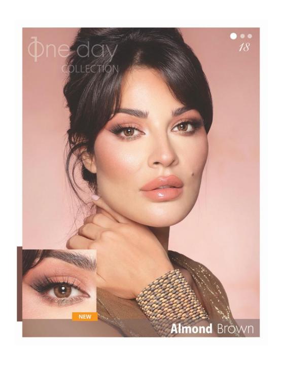 Bella Almond Brown Color Contact Lenses for Weak Eyesight (-0.50 to -4.00 Power) with FREE KIT (100% Original)