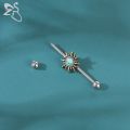 ZS 1 PC Bat Snake Shape Stainless Steel Long Industrial Piercing For Women Men 14g CZ Crystal Ear Helix Piercings Jewelry 38MM. 