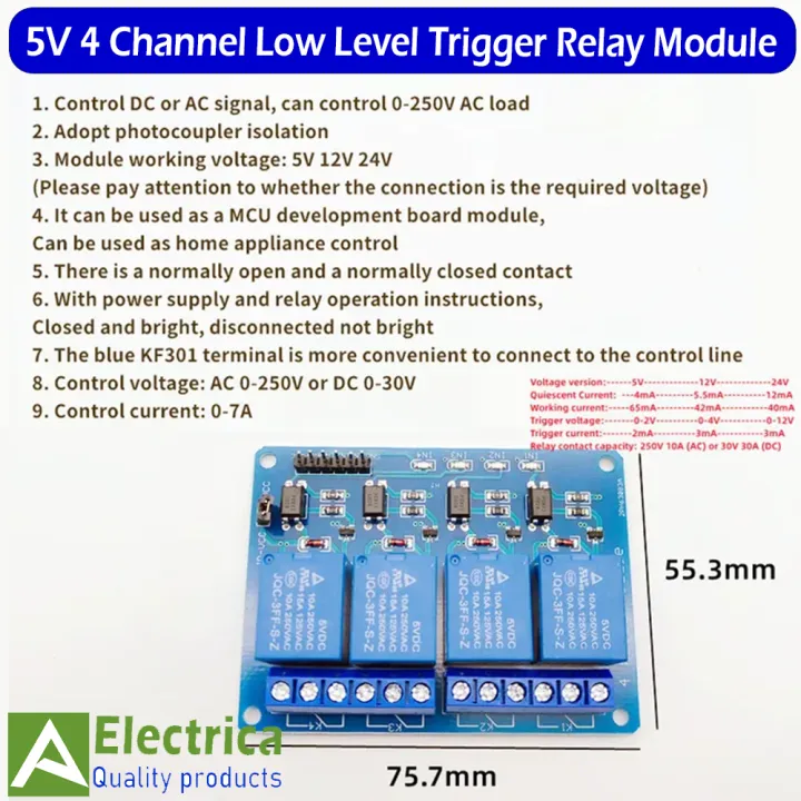 4%20Channel%20Relay%20Module%205V%20with%20Optocoupler%20Isolation,%20Low%20Level%20Trigger%20Compatible%20with%20Arduino,%20Raspberry%20Pi,%20PIC,%20AVR,%20ARM%20&%20Smart%20Home%20Automation%20Projects%20by%20Electrica%20-%20Image%207