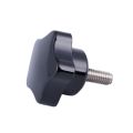 M6 x 15mm Aussengewinde Schraube Stern Kopf Griff Schwarz 2 Stk. 