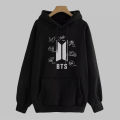 Black BTS printed premium Hoodies For Men / Hoodies For Girls pull over. 