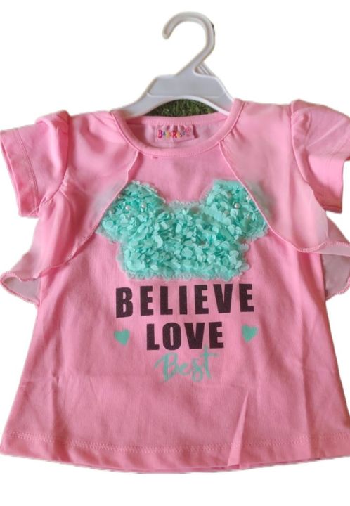 Pink Cute Girl's T-Shirt for 1-4 Years | Comfortable & Stylish Baby & Toddler Clothing | Kids Fashion Top for Girls