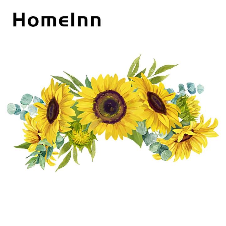 HomeInn Wall Stickers Strong Stickiness Spring Themed Sunflower Sticker DIY Wall Art Decor