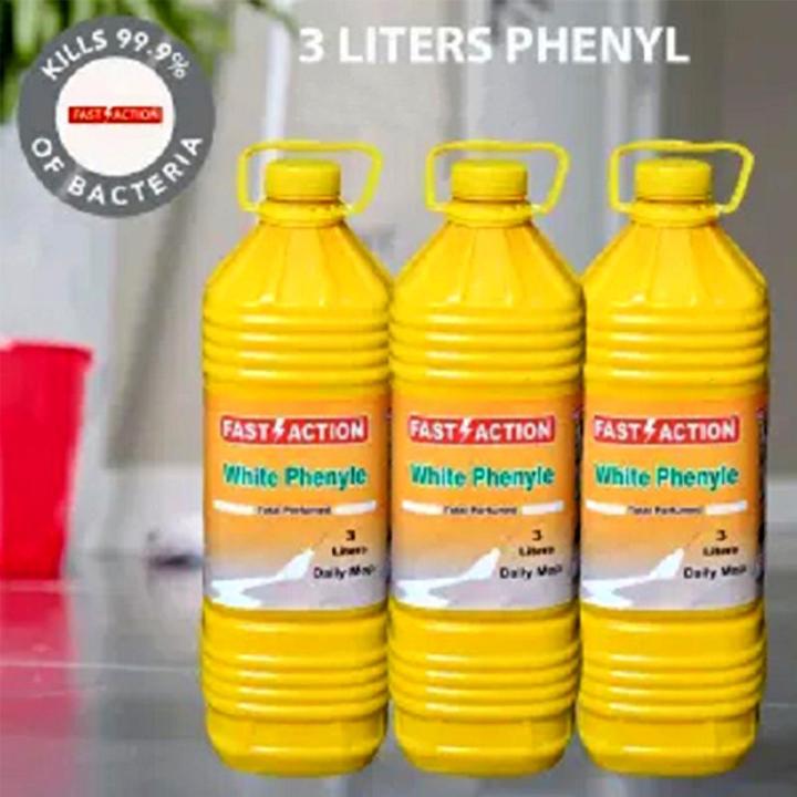 Pack of 3Liters Fast Action Liquid Phenyl - Long Lasting Results Cleans Floors – Suitable for Any Type of Tiles, Floors, and Hard Floors for Daily Cleaning