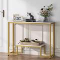 New Console Table in Golden Finish with Laminated Wood Top For Living Room Table Hallway Table Entryway Table Console Table. 