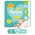 Pampers Taped Baby Diapers (Size 2 Small, 62 Pieces). 